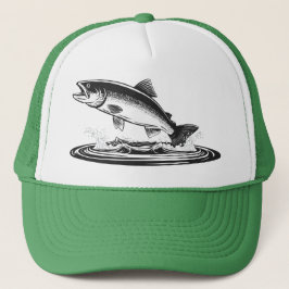 springender atlantischer Lachs Truckerkappe