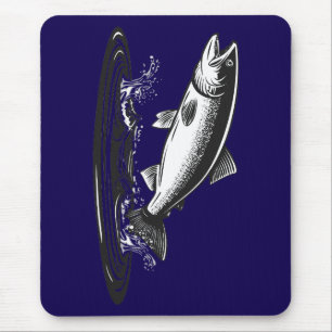 springender atlantischer lachsfisch mousepad
