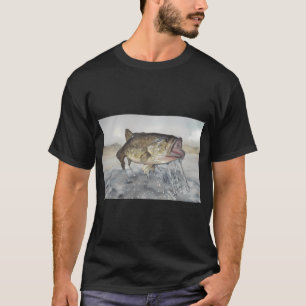 Springender Barsch Fisch – Original Aquarell Kun T-Shirt