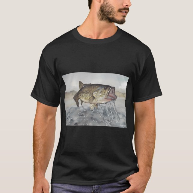 Springender Barsch Fisch â€“ Original Aquarell Kun T-Shirt (Vorderseite)