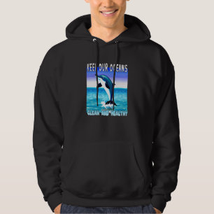 Springender Delfin hält unsere Ozeane sauber und g Hoodie