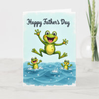 Springender Frosch Vatertagskarte