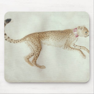 Springender Gepard mit einem roten Kragen Mousepad