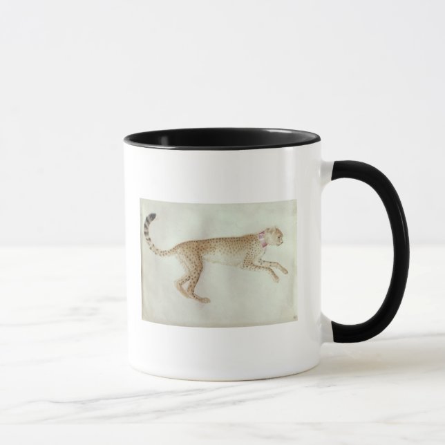 Springender Gepard mit einem roten Kragen Tasse (Rechts)