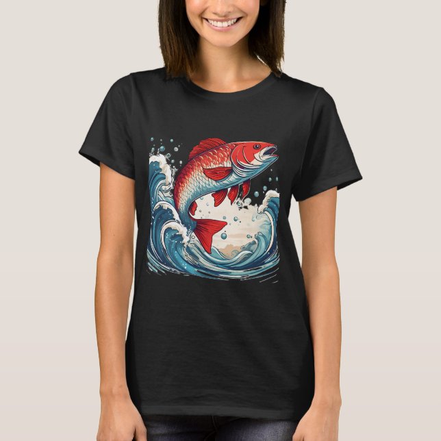 Springender Goldfisch T-Shirt (Vorderseite)