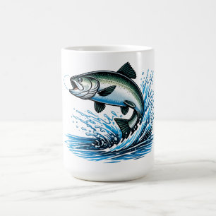 Springender Lachs Spritzer Geschenk für Fischer Ku Kaffeetasse