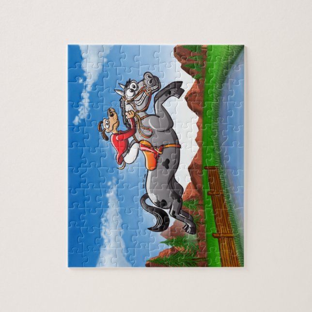 Springender Reiterhund Puzzle (Vertikal)