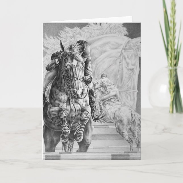 Springendes Pferd, das durch Kelli Schwan zeichnet Karte (Vorderseite)