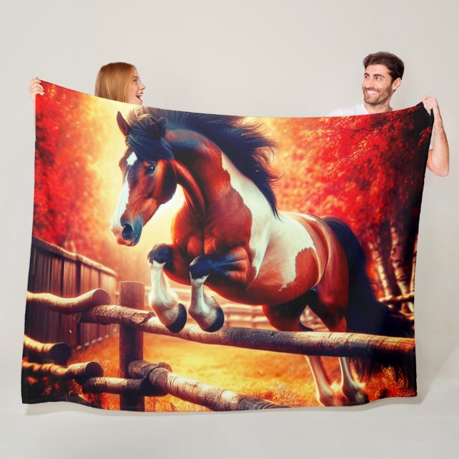 Springendes Pferd Fleecedecke (Beispiel)