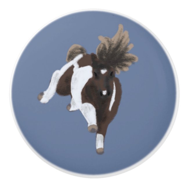 Springendes Pony  Keramikknauf (Vorderseite)