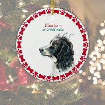 Springer Spaniel 1. Weihnachtsfest Personalisiert