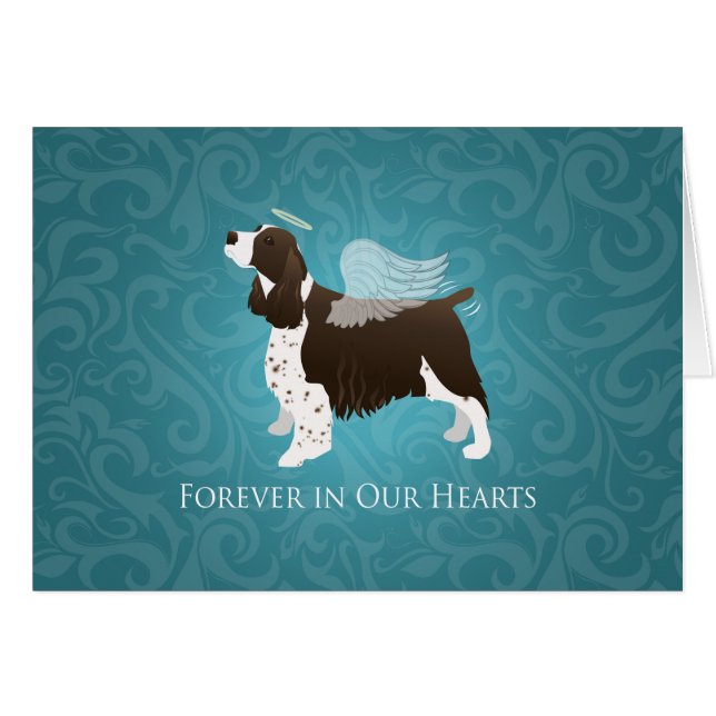 Springer Spaniel Angel Pet Memorial Sympathy Card (Vorderseite (Horizontal))