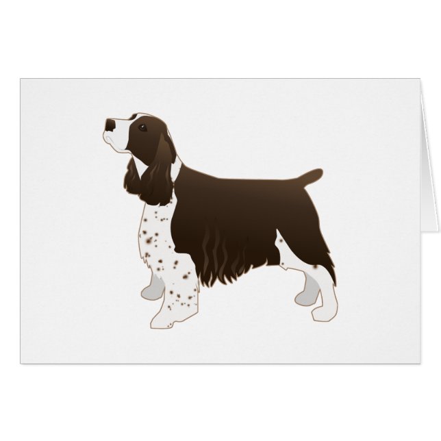 Springer Spaniel Basic Breed Silhouette Brown Card (Vorderseite (Horizontal))