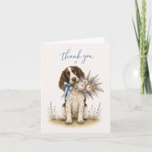 Springer Spaniel Blumenstrauß Danke