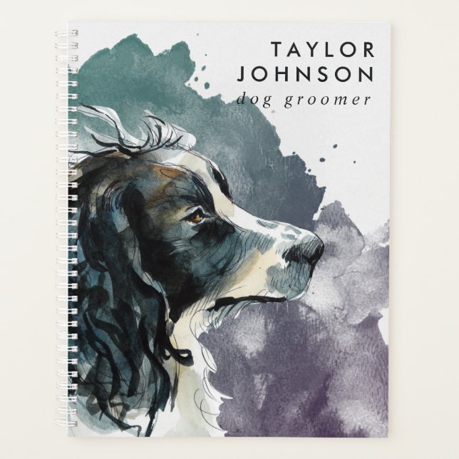 Springer Spaniel Business Dog Groomer Ernennung Planer (Vorderseite)