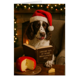 Springer Spaniel 'Cheese Tax' Christmas card