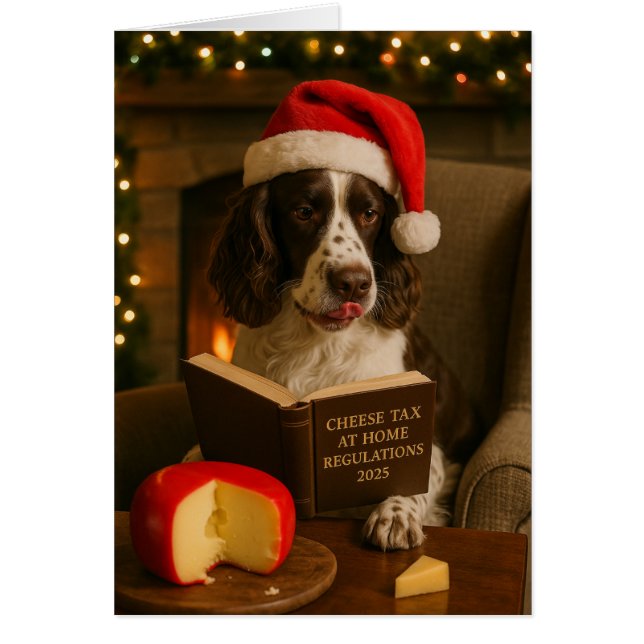 Springer Spaniel  'Cheese Tax' Christmas card (Vorne)