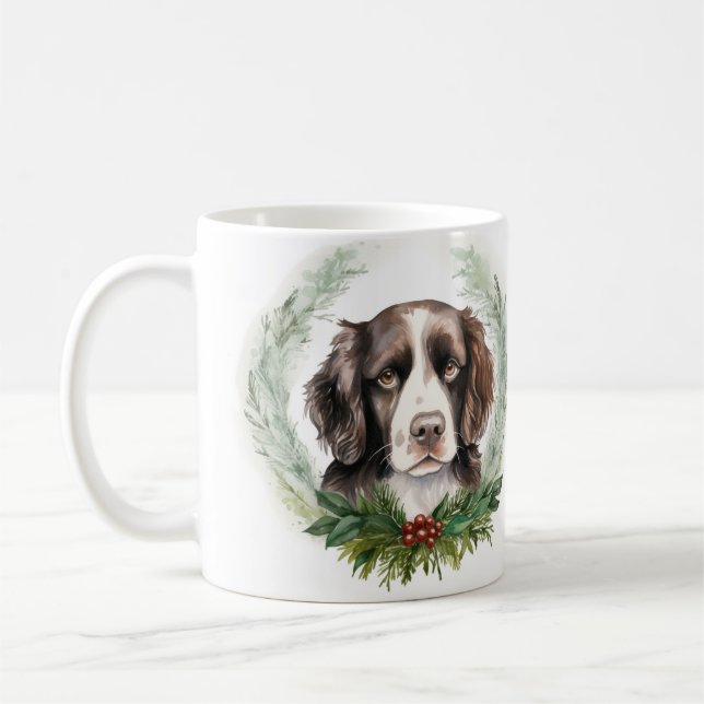 Springer spaniel Christmas Wreath Festivals Kaffeetasse (Links)