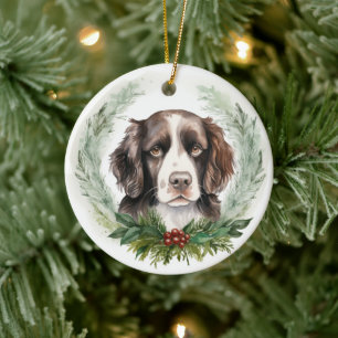 Springer spaniel Christmas Wreath Festivals Keramik Ornament