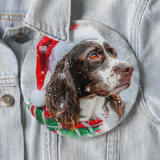 Springer Spaniel Dog Weihnachtsfest Button (Beispiel)