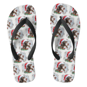 Springer Spaniel Dog Weihnachtsfest Flip Flops