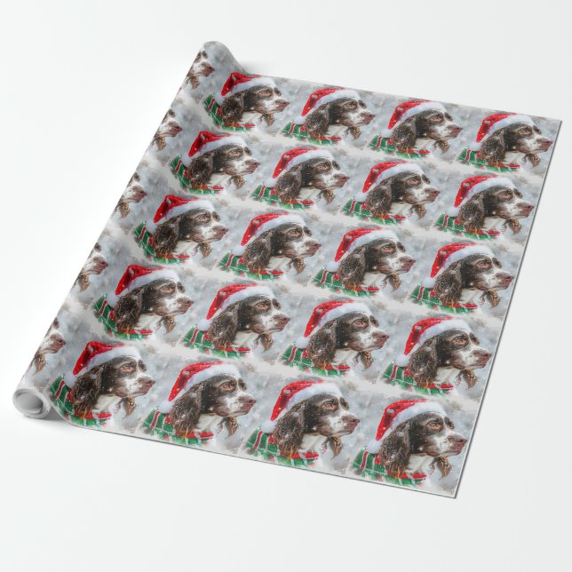 Springer Spaniel Dog Weihnachtsfest Geschenkpapier (Ungerollt)