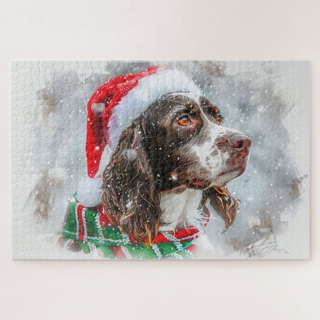 Springer Spaniel Dog Weihnachtsfest Puzzle (Horizontal)