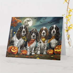 Springer Spaniel Halloween Gruselig Karte