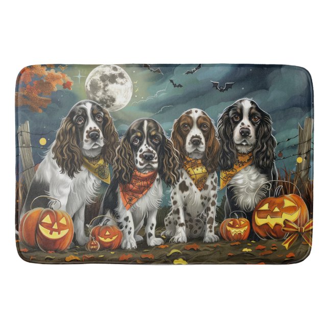 Springer Spaniel Halloween Spooky Badematte (Vorderseite)