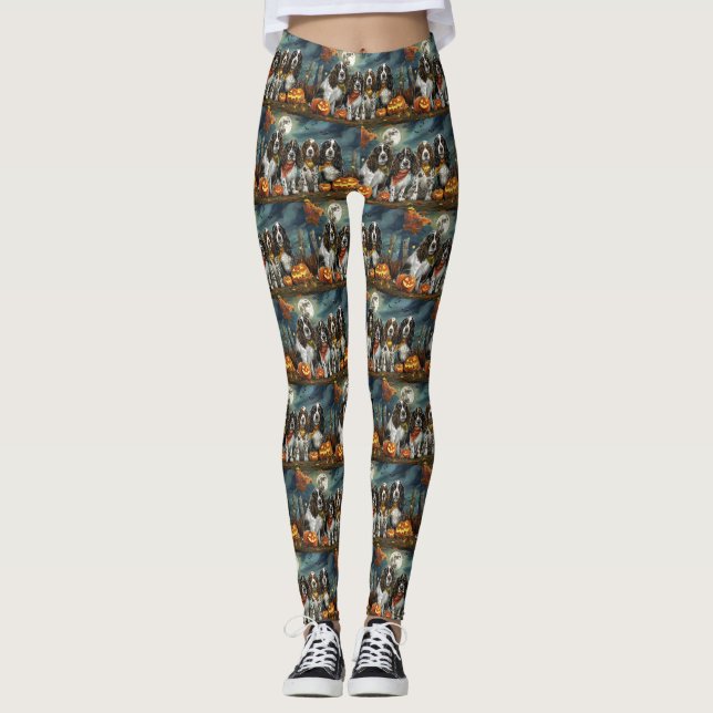 Springer Spaniel Halloween Spooky Leggings (Vorderseite)