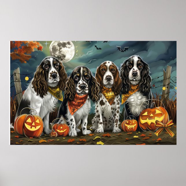 Springer Spaniel Halloween Spooky Poster (Vorne)