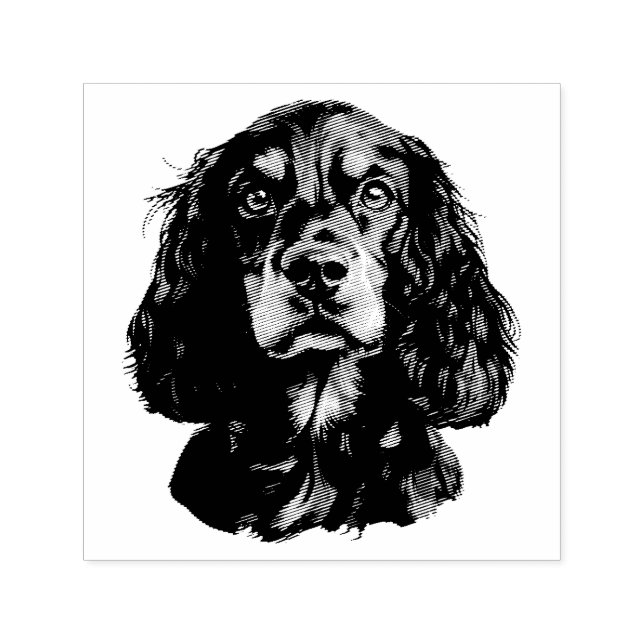 Springer Spaniel Haustier Hund Tier Kunst Permastempel (Design)