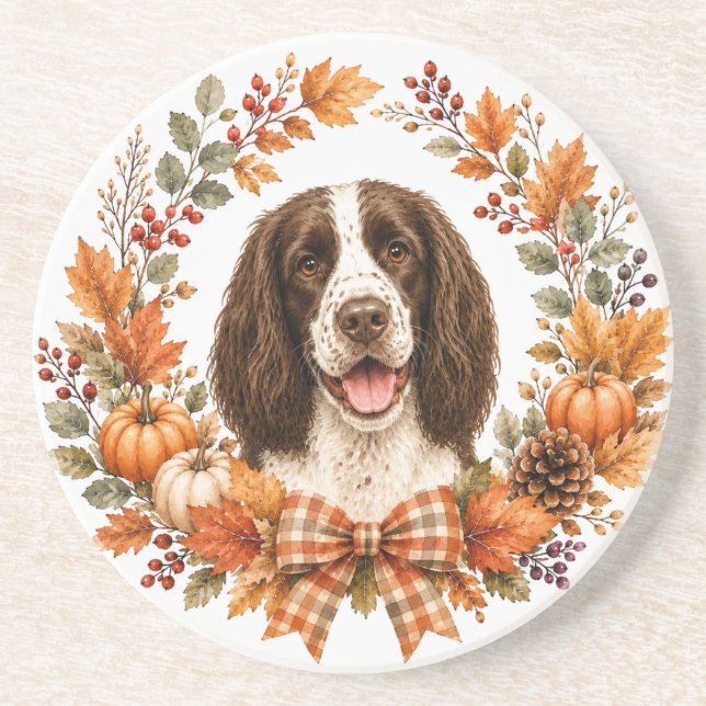 Springer Spaniel Herbst-Getränkuntersetzer Getränkeuntersetzer (Vorne)