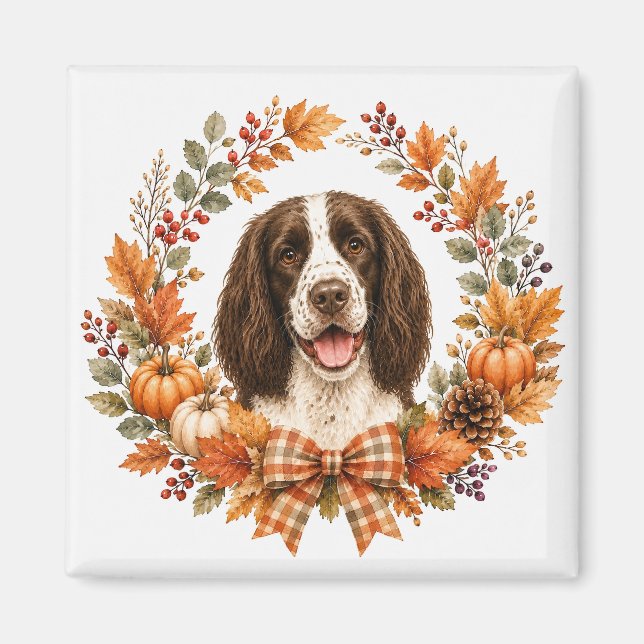 Springer Spaniel Herbst Magnet (Vorne)