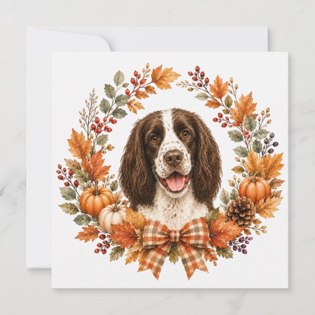 Springer Spaniel Herbst Mitteilungskarte (Vorderseite)