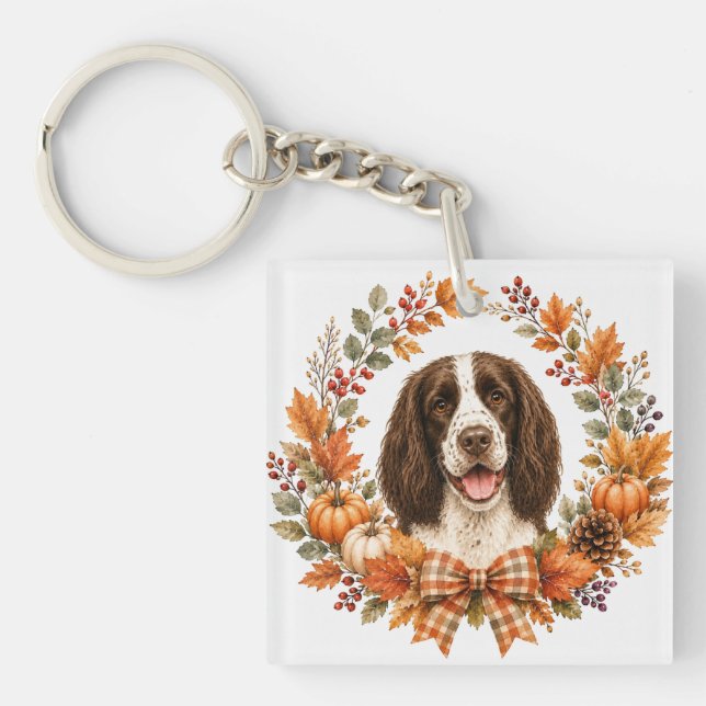 Springer Spaniel Herbst Schlüsselanhänger (Vorderseite)