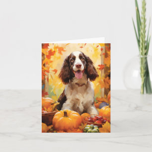 Springer Spaniel HerbstErntedank Karte
