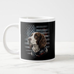 Springer Spaniel Hund Amerikanische Flagge Jumbo-Tasse