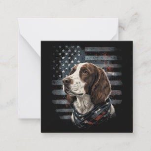 Springer Spaniel Hund Amerikanische Flagge Mitteilungskarte