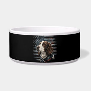 Springer Spaniel Hund Amerikanische Flagge Napf