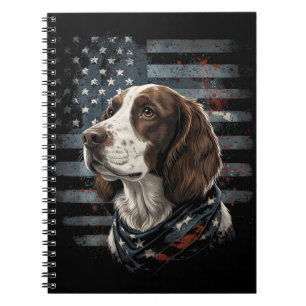 Springer Spaniel Hund Amerikanische Flagge Notizblock