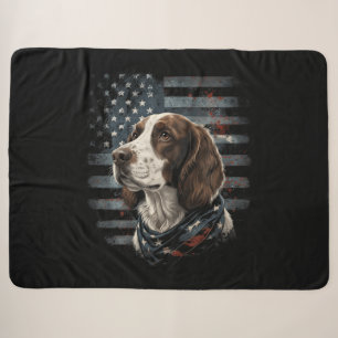 Springer Spaniel Hund Amerikanische Flagge Sherpadecke