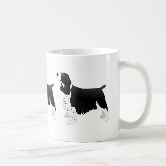 Springer Spaniel Hund Grundzucht Silhouette Black Kaffeetasse (Rechts)