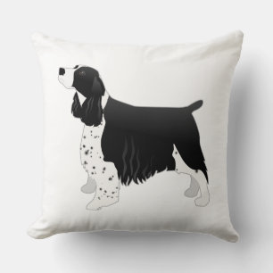 Springer Spaniel Hund Grundzucht Silhouette Black Kissen