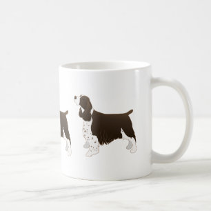 Springer Spaniel Hund Grundzucht Silhouette Brown Kaffeetasse