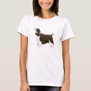Springer Spaniel Hund Grundzucht Silhouette Brown T-Shirt