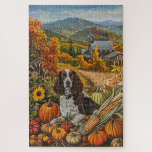 Springer Spaniel Hund Herbsternte Erntedank Puzzle