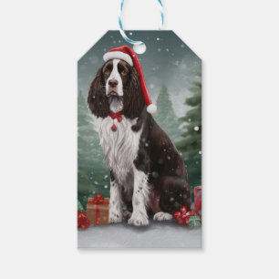 Springer Spaniel Hund im Schnee Weihnachten Geschenkanhänger