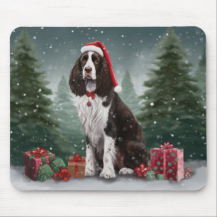 Springer Spaniel Hund in Schneeweihen Mousepad