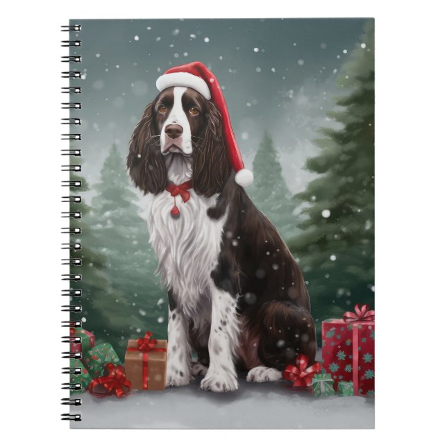 Springer Spaniel Hund in Schneeweihen Notizblock (Vorderseite)